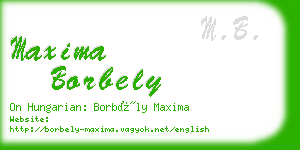 maxima borbely business card